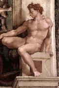 Michelangelo Buonarroti Ignudo oil on canvas
